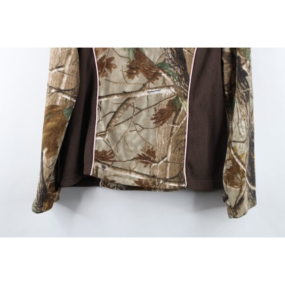 Vtg Y2K Streetwear Womens L Faded Realtreee Camouflage Half Zip Fleece Jacket - Picture 14 of 14